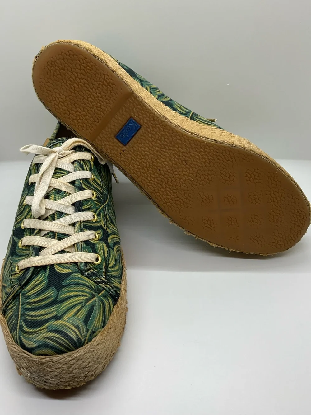 WOMEN'S KEDS X RIFLE PAPER CO TRIPLE KICK PALMS PLATFORM Espadrille SNEAKER 8.5
